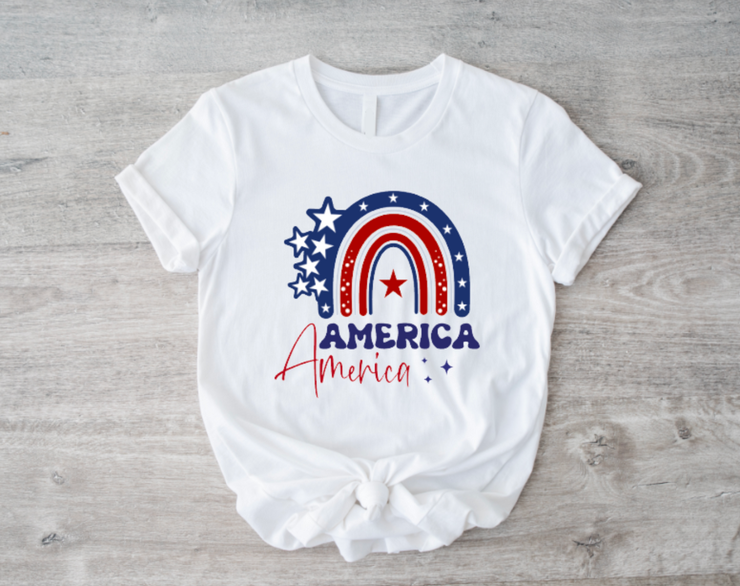 America Rainbow Fourth of July T-Shirt