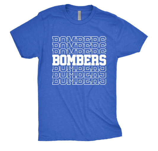 Bombers Stacked Crew Neck T-Shirt, Braham Bombers Spirit Wear