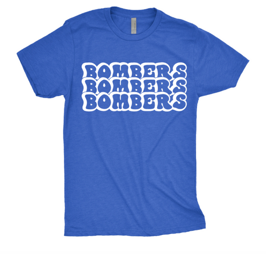 Bombers Bubble Text Crew Neck T-Shirt, Braham Bombers Spirit Wear