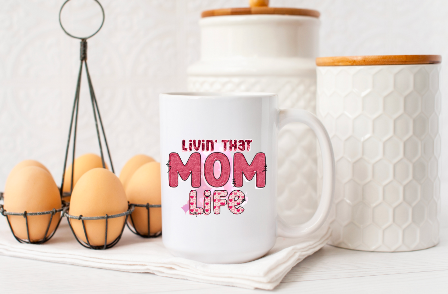 Livin' That Mom Life Valentine's Day Coffee Mug