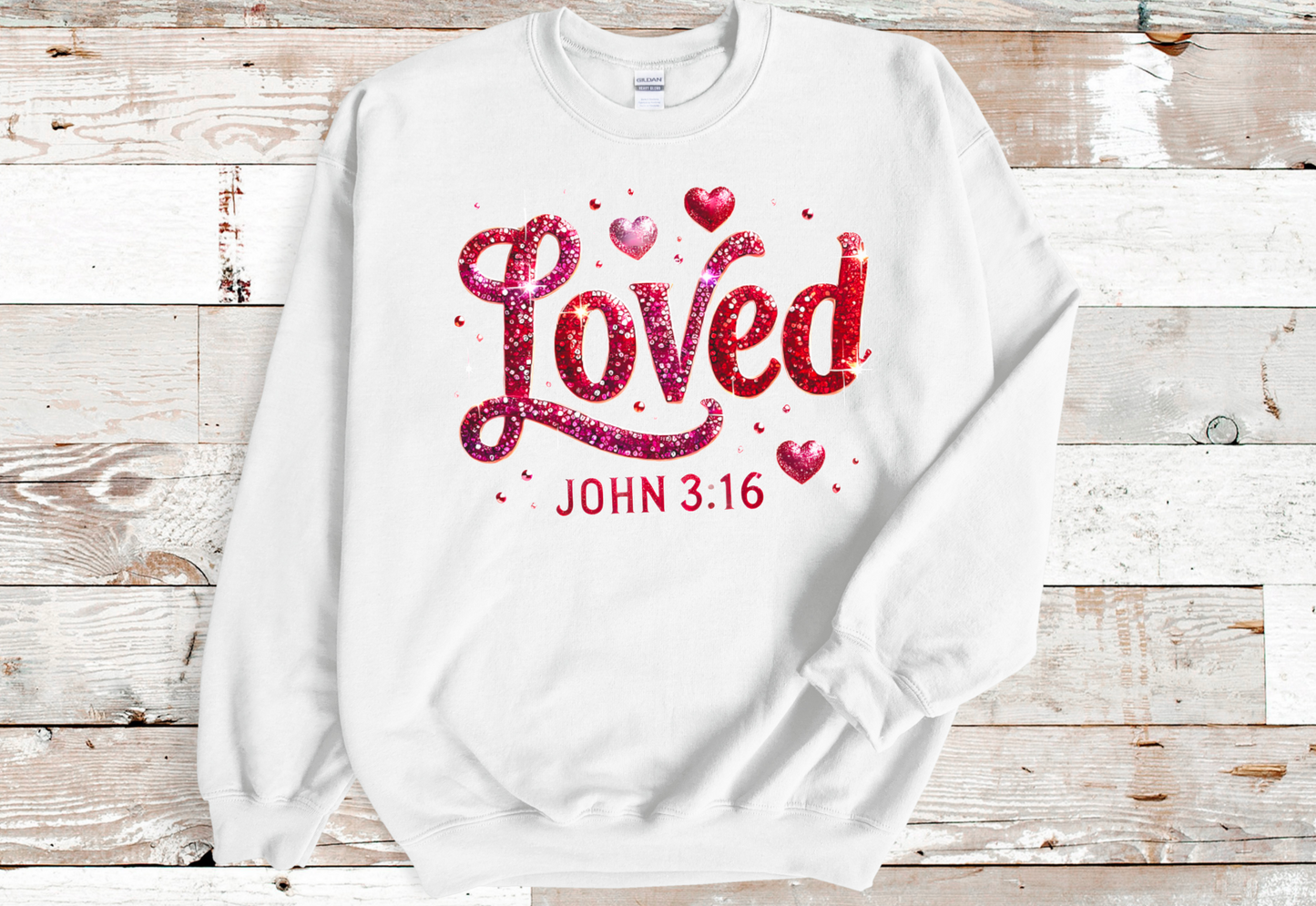 Loved John 3:16 Crew Neck Sweatshirt, Christian Apparel