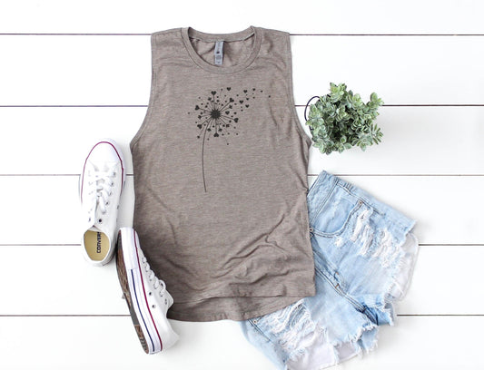 DANDELION Festival Tank Top, Summer Apparel Top, Yoga Tank Top