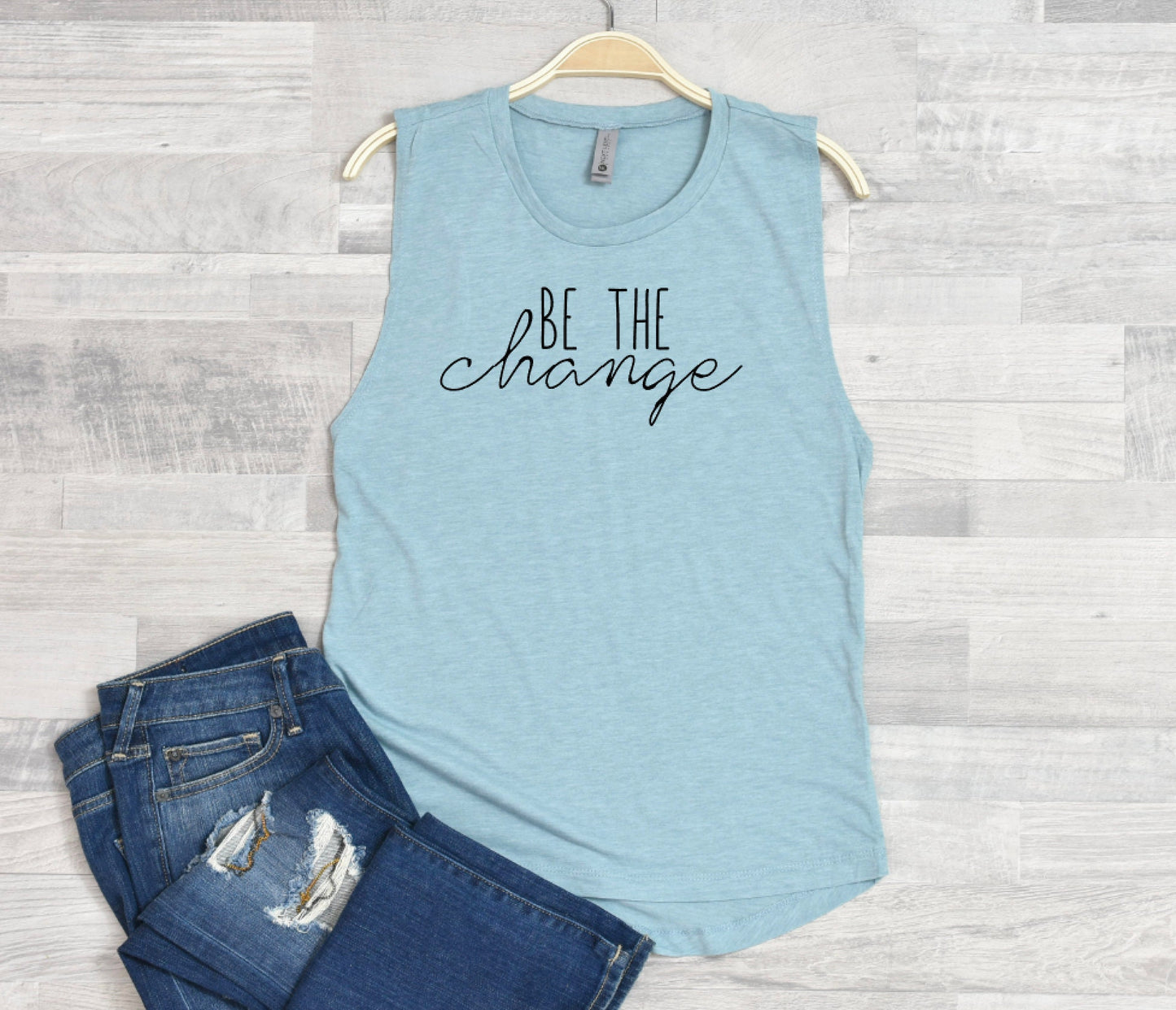 Be the Change Festival Tank Top, Summer Apparel Top, Yoga Tank Top, Muscle Tank Top