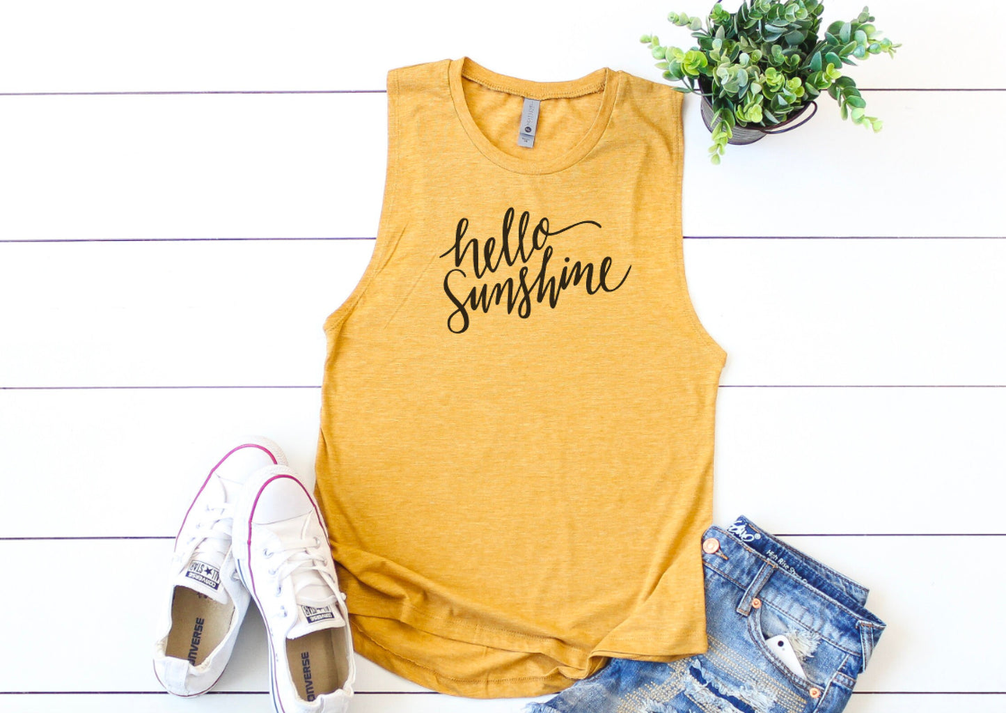 Hello Sunshine Festival Tank Top, Summer Apparel Top, Yoga Tank Top, Summer Fashion, Beach Fashion