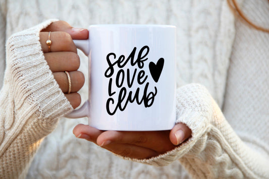 Self Love Club Ceramic Mug, Ceramic Mug, 11 Ounce Mug, 15 Ounce Mug, Coffee Mug Personalized, Coffee Mug, Mug