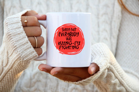 Ceramic Mug, Kung Fu Fighting Ceramic Mug, 11 Ounce Mug, Coffee Mug Personalized, Coffee Mug, Mug