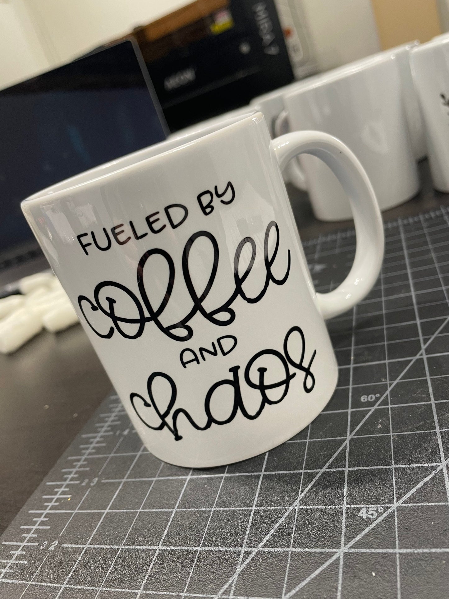 Fueled by Coffee and Chaos Ceramic Mug, Ceramic Mug, 11 Ounce Mug, 15 Ounce Mug, Coffee Mug Personalized, Coffee Mug, Mug