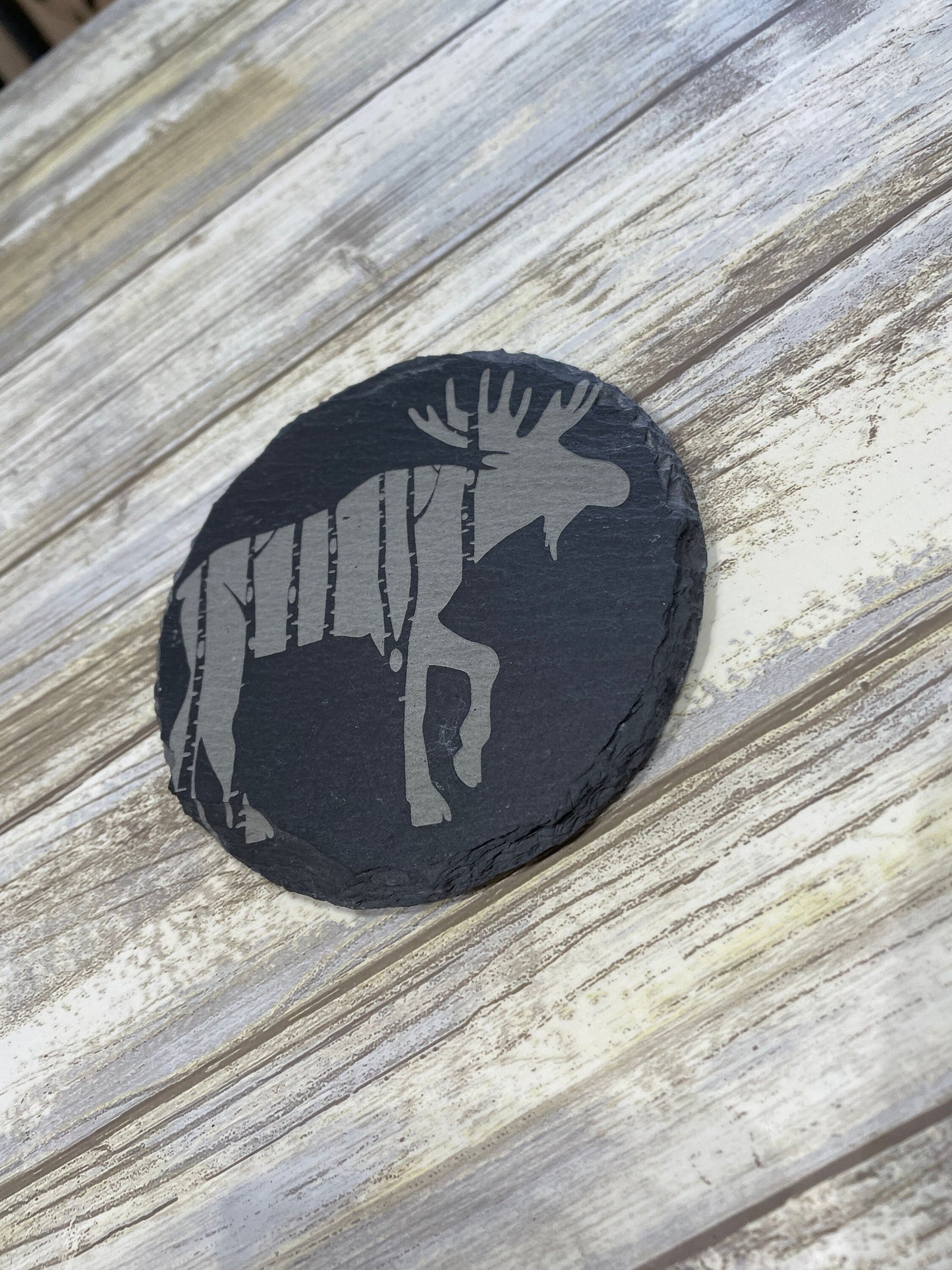 Custom Lake Coasters - Natural Slate Stone Coasters - Slate Drink Coasters - Custom Slate Coasters