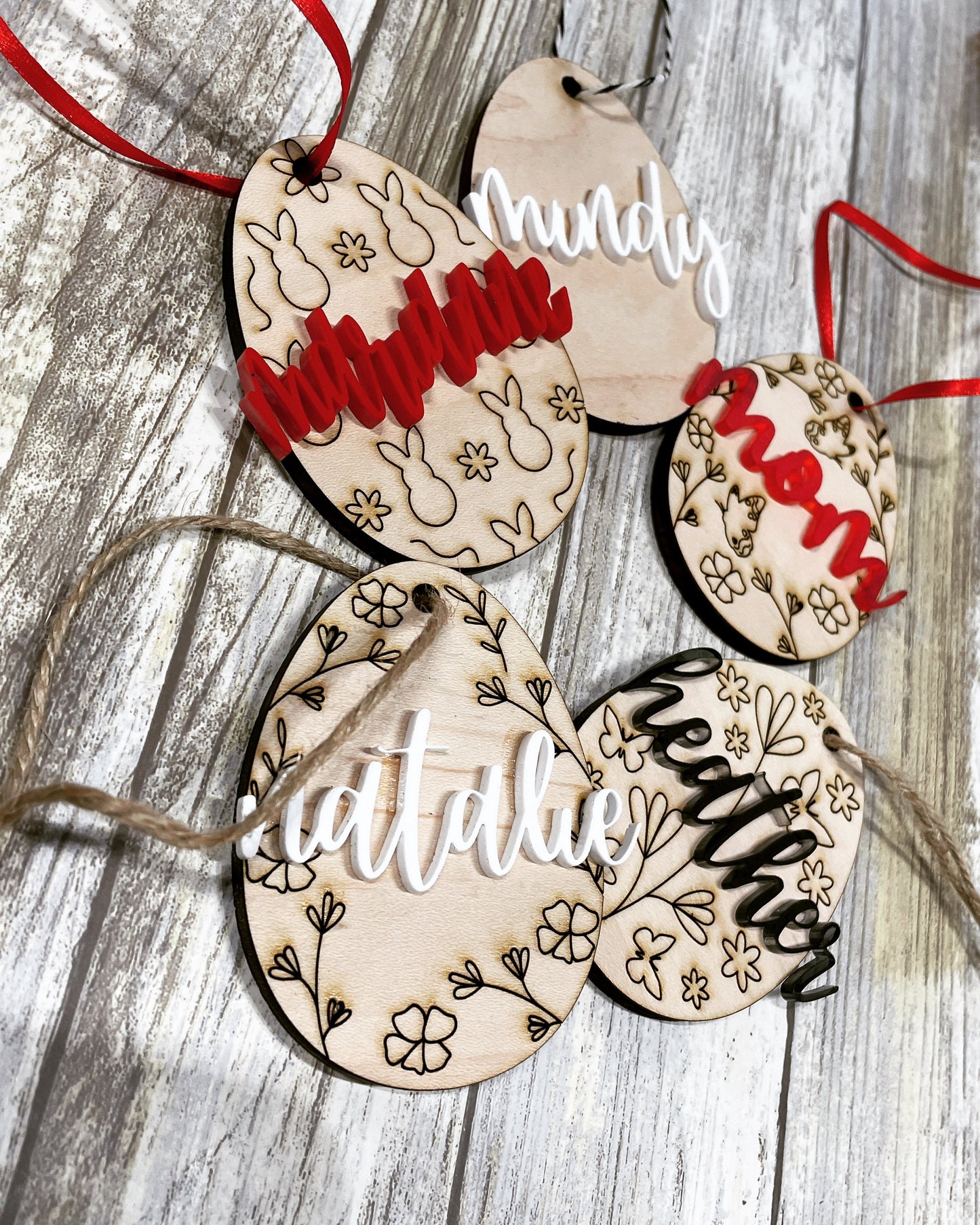 Laser Engraved Easter Tag, Easter Egg Tags, Name Tags Easter, Wood Easter Egg, Easter Basket Tags