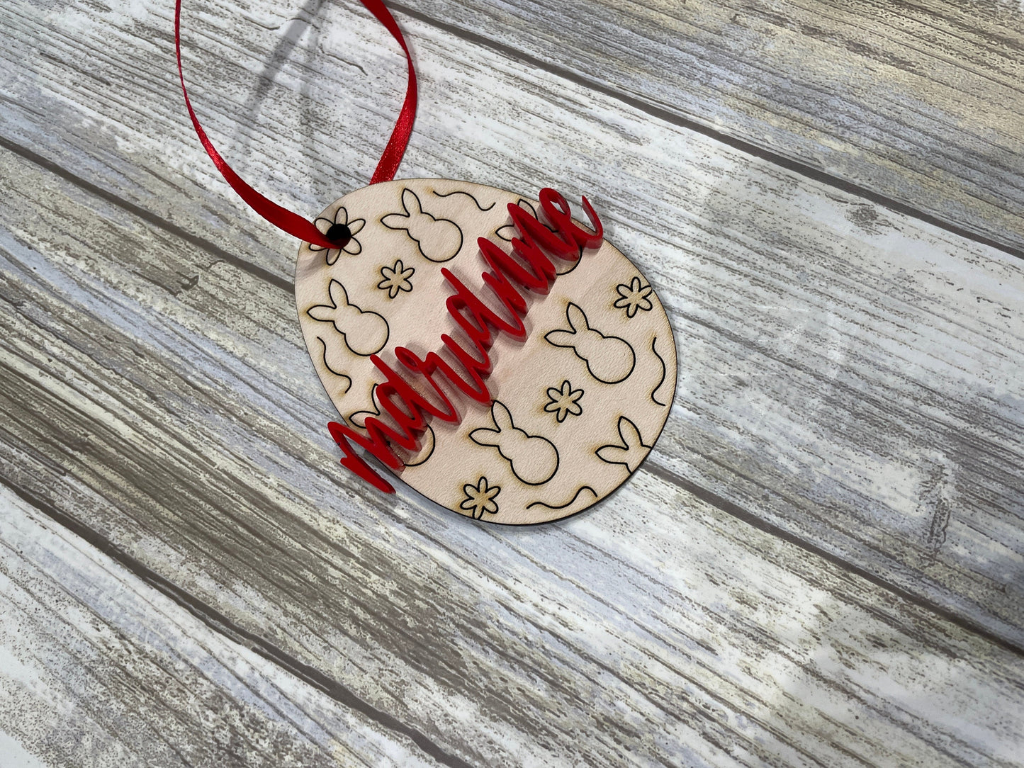 Laser Engraved Easter Tag, Easter Egg Tags, Name Tags Easter, Wood Easter Egg, Easter Basket Tags