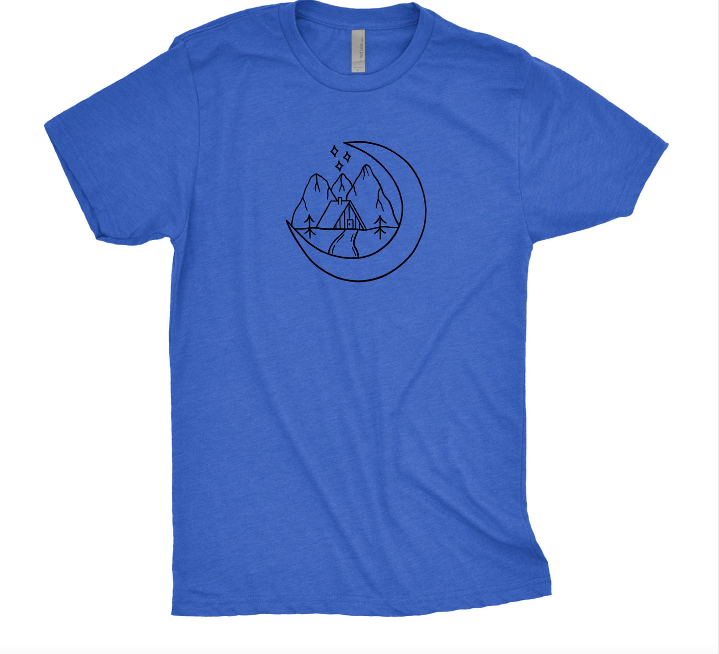 Camping Tee, Tent and Crescent Moon, Hiking Gift, Hiking Lover Dad Tshirt, Father's Day Tshirt